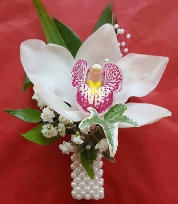 Orchid Corsage Pearl Band